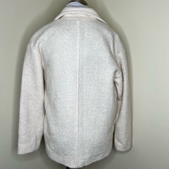 Elodie Wool Blend Teddy Jacket Medium Womens Sherpa Shawl Collar Button Winter - Picture 4 of 9